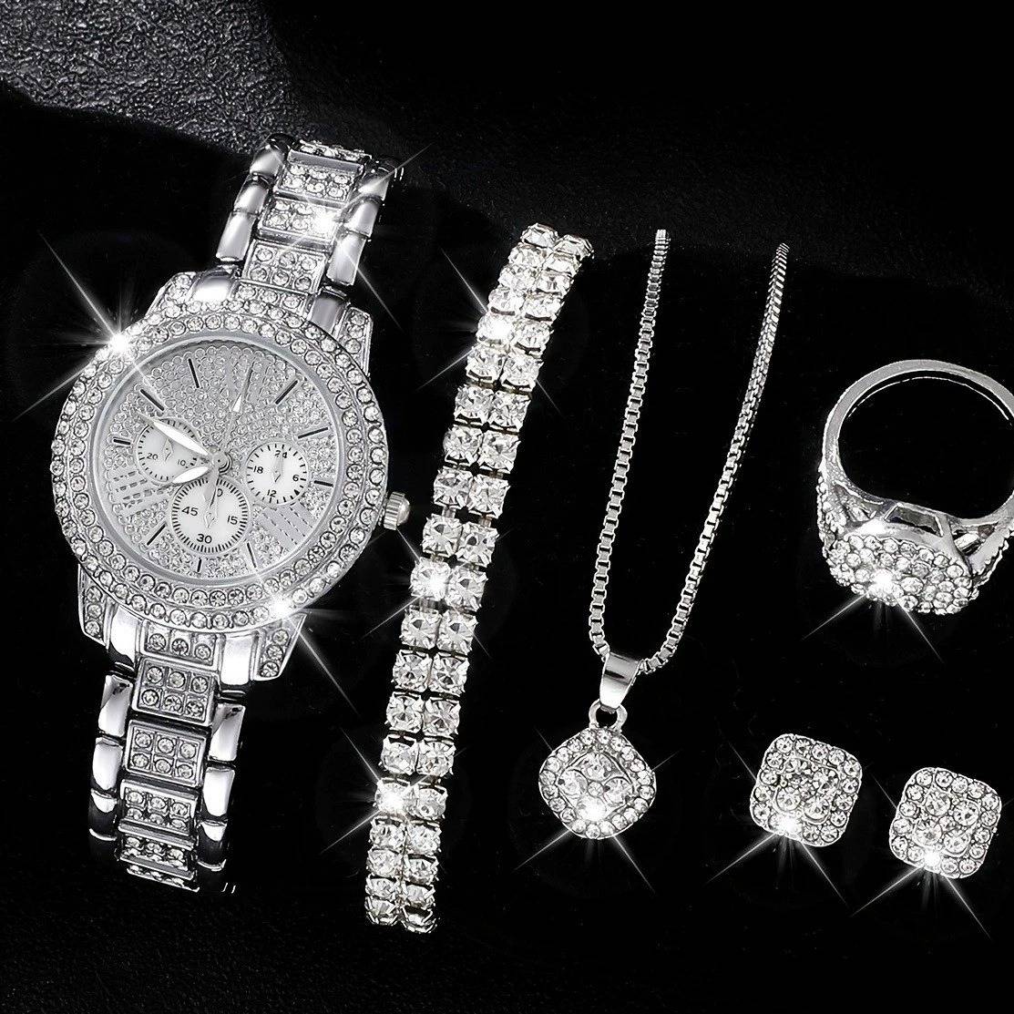 Elegant Diamond-Studded Treasure Pot Women's Watch Set - Fashionable Quartz Timepiece With Jewelry Clasp - Stylish Accessory For Everyday Wear​_voghion.com