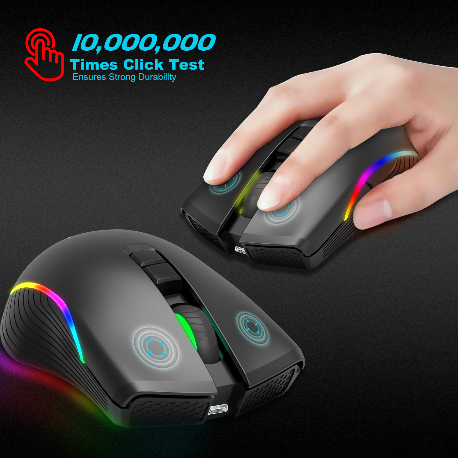 T26 2.4G RGB glowing wireless TYPE-C rechargeable interface seven button gaming mouse hot selling_voghion.com