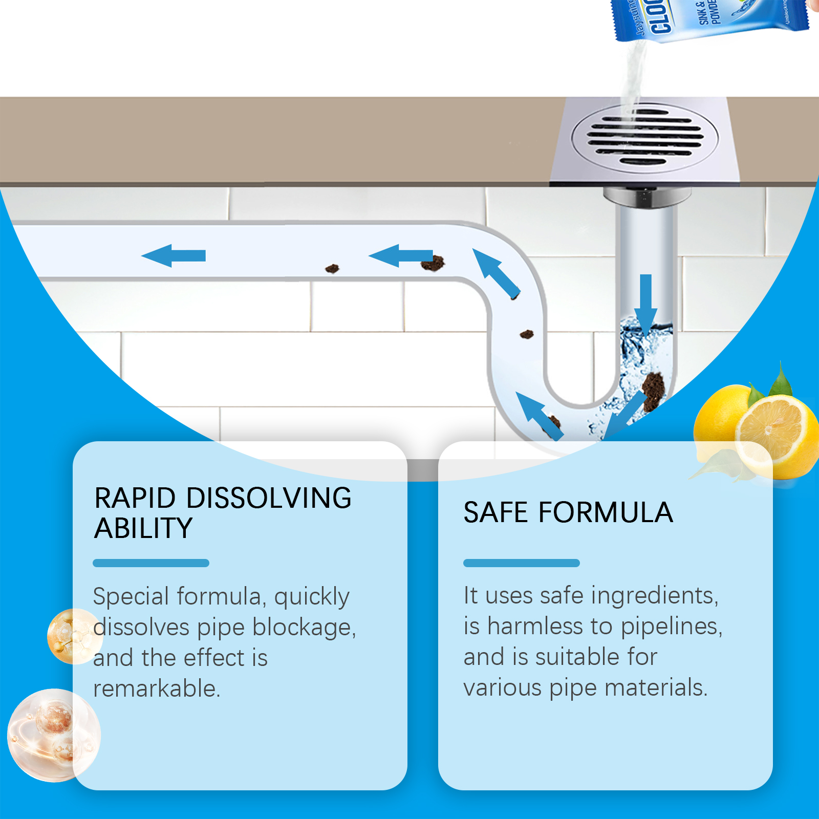Jaysuing Pipeline Dredging Cleaning Powder To Dissolve And Dredging Sewage And Drain Grease Blocking Deodorant Powder_voghion.com