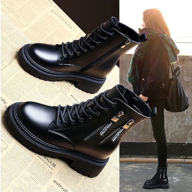 Bottes Martin bottes femmes semelle épaisse 2023 automne et hiver nouvelles bottes pour femmes à lacets bottes courtes femmes chaussures décontractées britanniques pour femmes à la mode