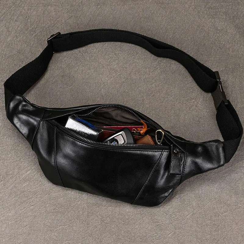 Herren Brusttaschen Crossbody Schulter Mann Männliche Leder Taille Pack SG Tasche Für Outdoor-Sport Gürteltasche Klein 240924_voghion.com