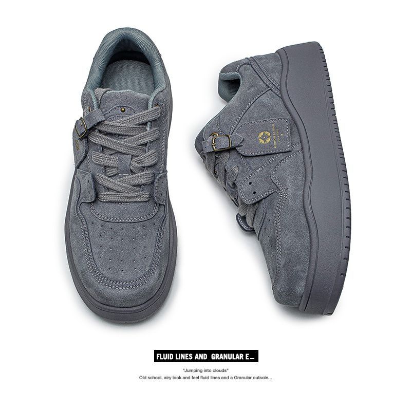 Damen Sneaker Mit Dicker Sohle Grau Outdoor Wanderschuhe_voghion.com