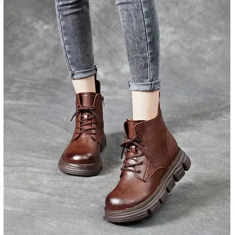 Bottes Martin pour femmes, semelle épaisse, automne/hiver, petites, amincissantes, tendance, en caoutchouc, montantes, 240719_voghion.com