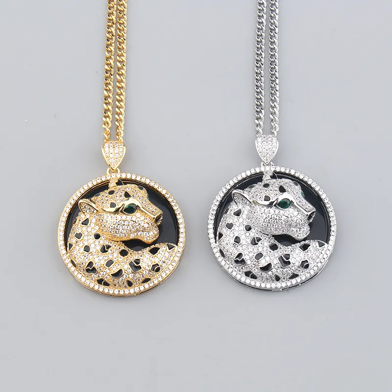 Leopard Head Pendant Necklace Gold Designer Style For Unisex_voghion.com