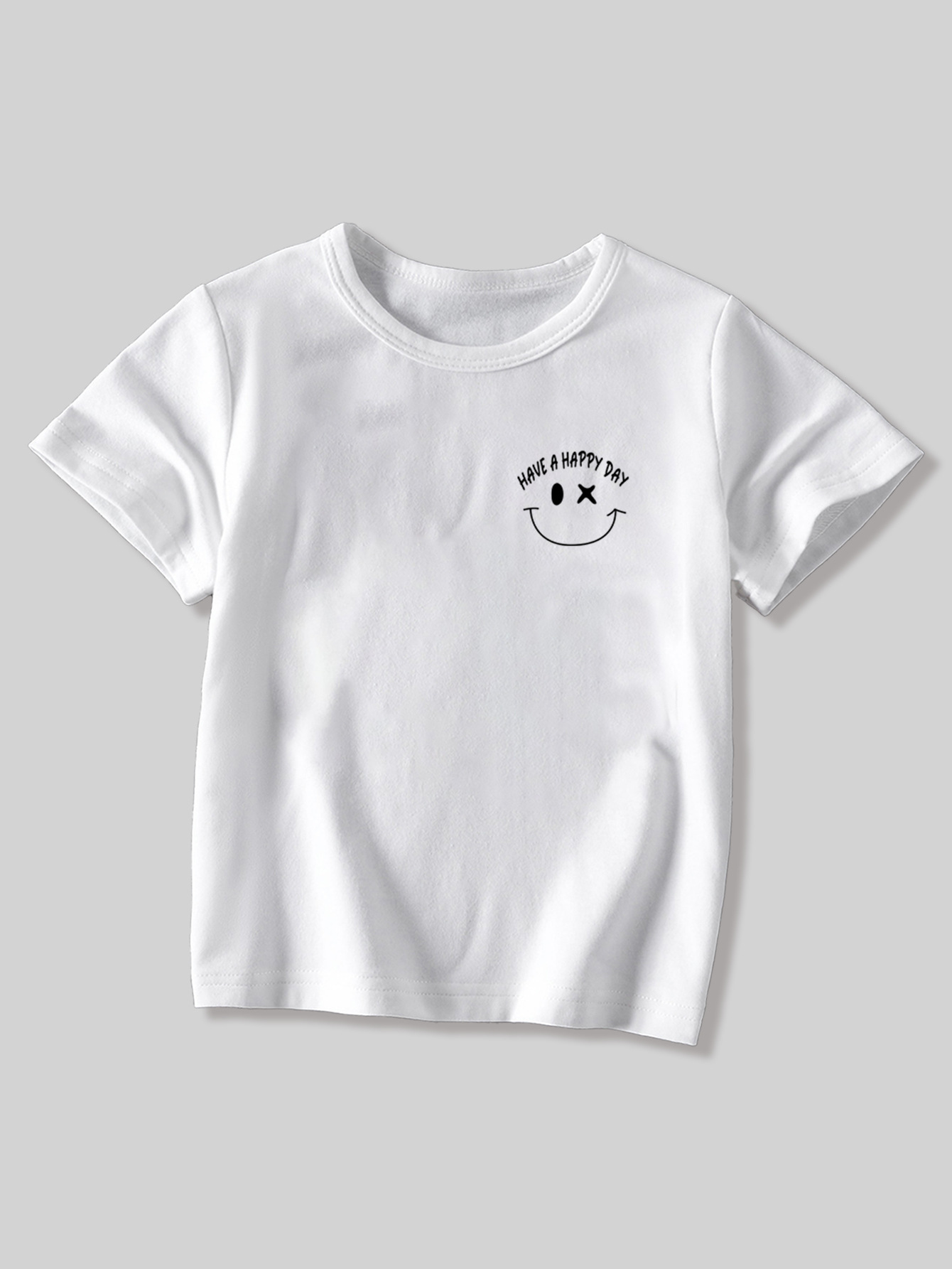 Mother & Kids Children's T-shirt 2024 summer cartoon smiley face printed short-sleeved casual tops boys three-piece children's clothing trend_voghion.com