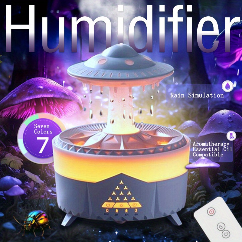 UFO Humidifier & White Noise Machine – Large Capacity Ultrasonic Diffuser With Essential Oil Tray For Home Relaxation