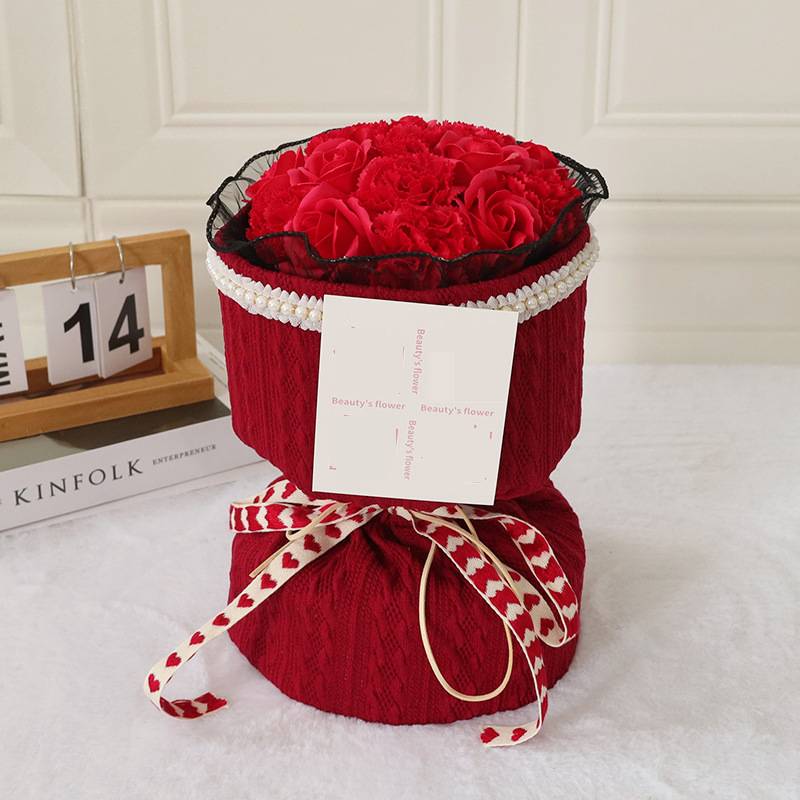 Cadeaux de fêtes, Noël, Fête des Mères, Bouquet d'œillets pour les mamans et les enseignantes, Fleurs de savon, Bouquet de roses, Cadeau prêt à offrir_voghion.com