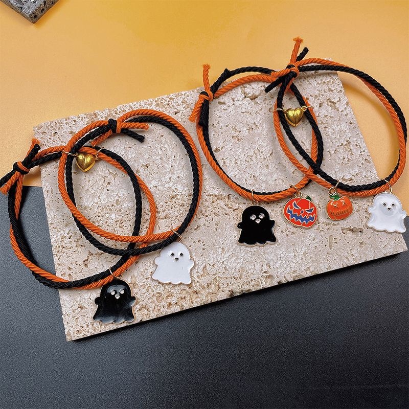 Heißer Verkauf Neue Halloween Armband Cartoon Kürbis Geist Mit Liebe Herz Magnetische Paar Set Hand Seil_voghion.com