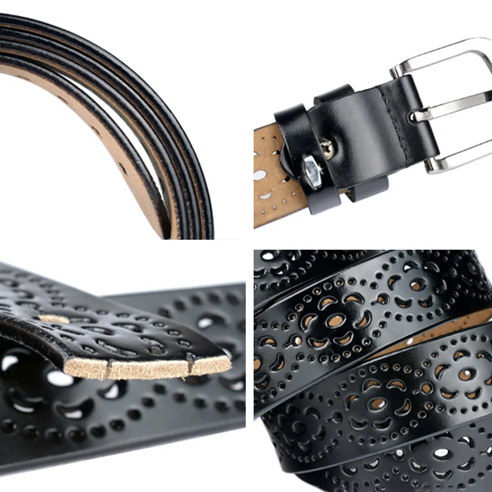 Cinture Donna Moda Larga Cintura Vera Pelle Floreale Intagliata Pelle di Mucca Per Jeans Alta Qualità Vintage Ceinture Femme Female_voghion.com