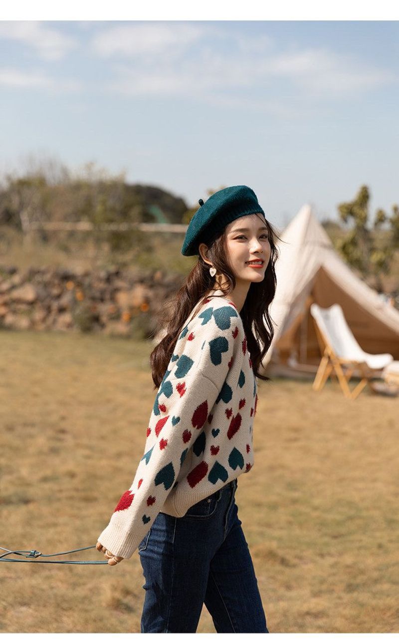 Love soft sticky sweater women in autumn winter, loose and versatile for short knit top, stylish new style_voghion.com