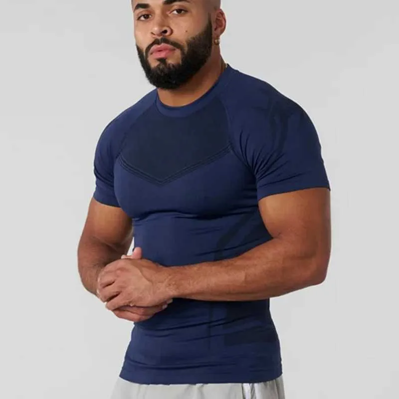 T-shirt de compression à manches courtes pour homme, séchage rapide, pour vélo, course à pied, entraînement, vêtements de sport, W250317_voghion.com