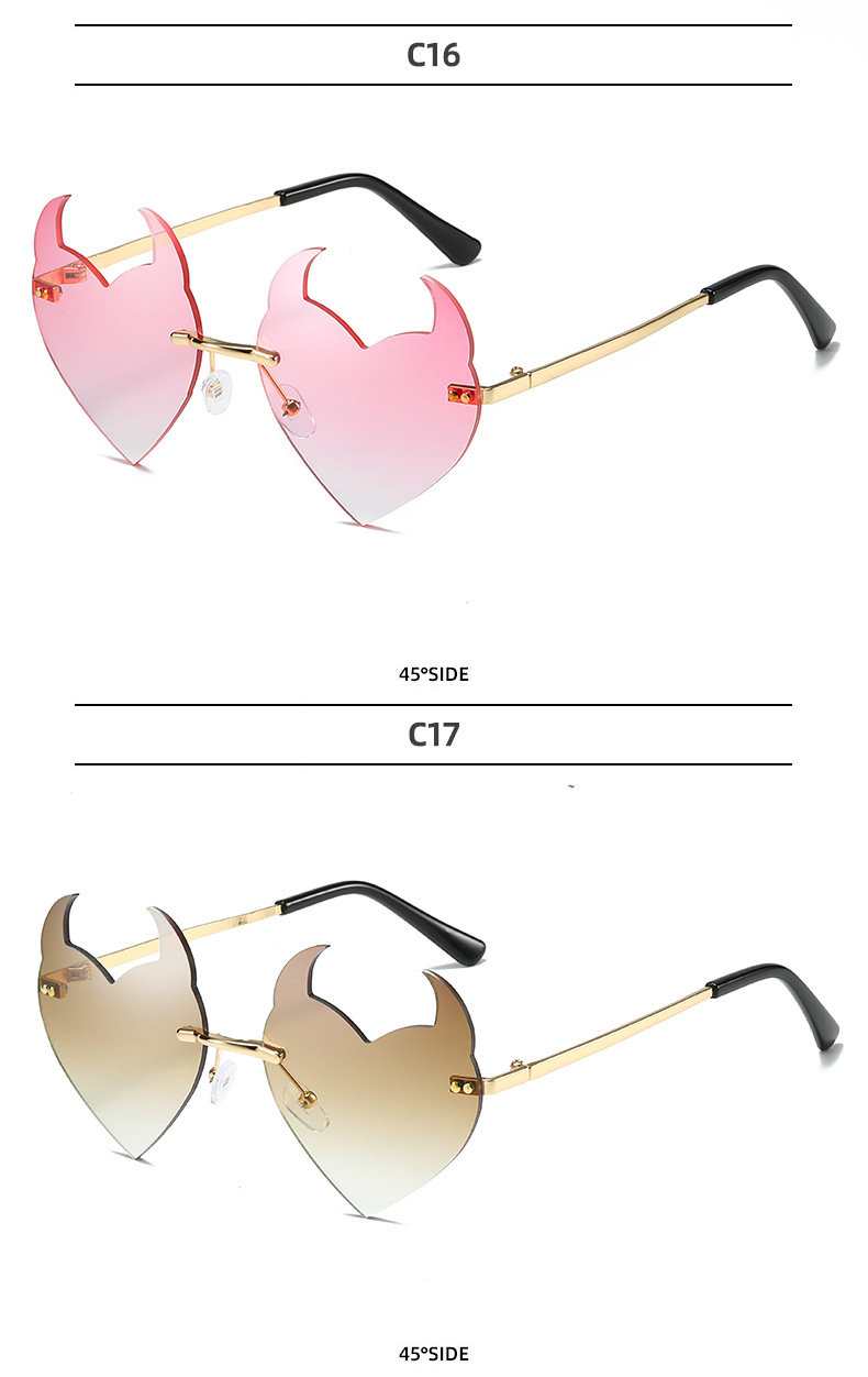 Óculos de sol irregulares sem aro para mulher estilo moda_voghion.com