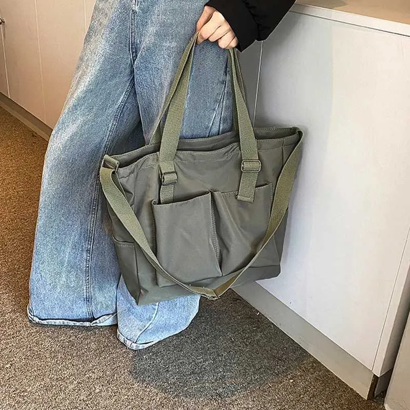 Dames schoudertas van nylon, grote crossbody tas voor dagelijks_voghion.com