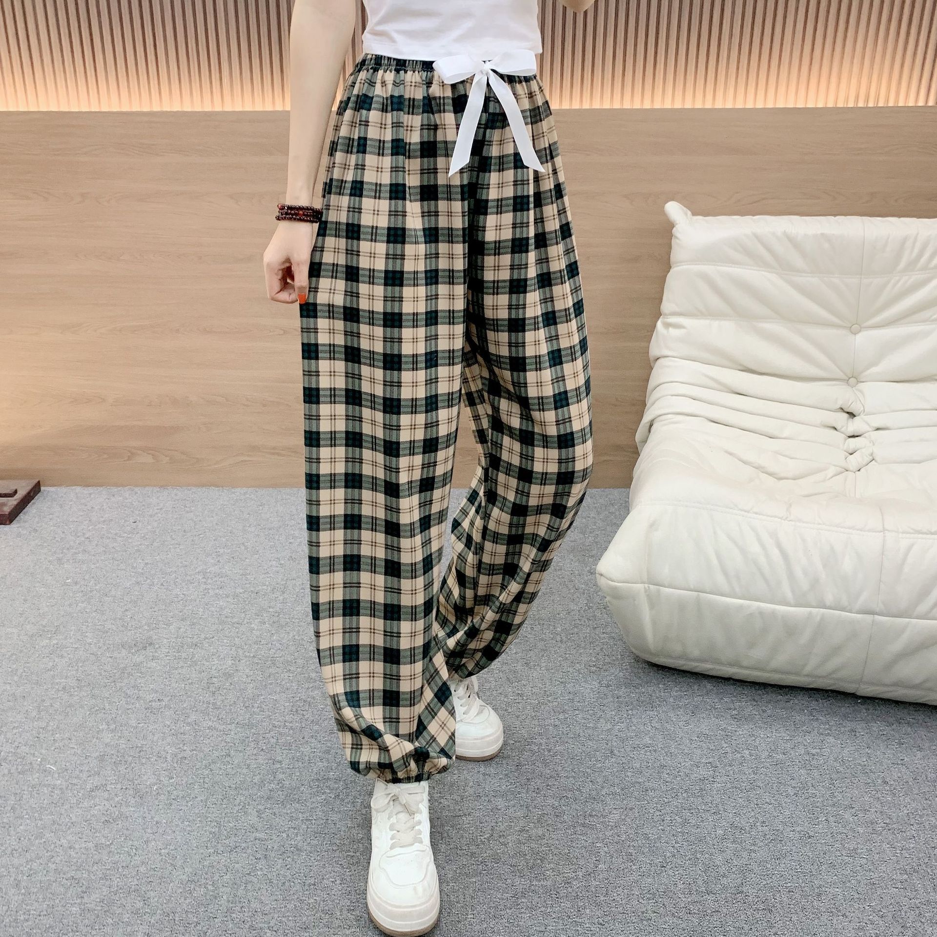 Women's Sleepwears  Thin breathable bloomers plus size loose casual ankle pants_voghion.com