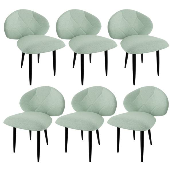 4er-Set Moderne Esszimmerstühle – Breite Rückenlehne, weicher Stoffbezug und stabile Metallbeine für Küche und Esszimmer, Hellgrün_voghion.com