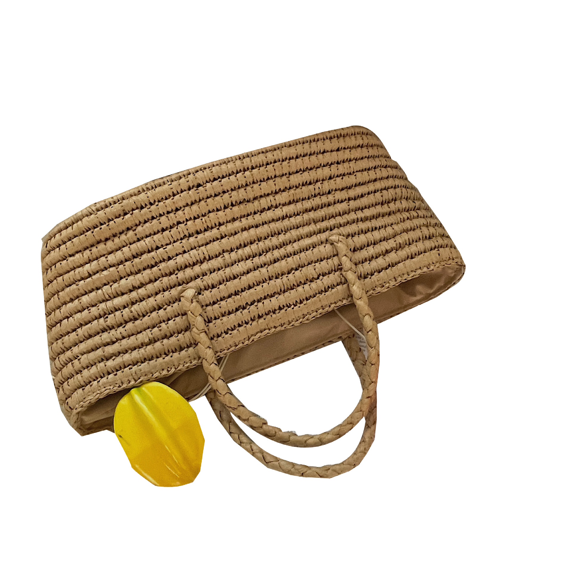 2021 Neue handgefertigte Strohgewebte Handkorb-Strandtasche für Damen mit großer Kapazität_voghion.com