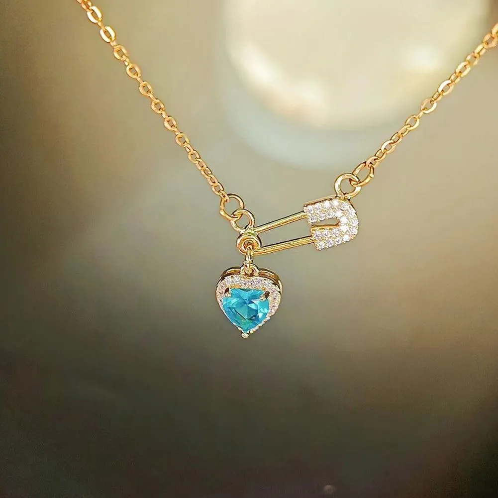 Collana con ciondolo a forma di cuore, 1 pezzo, per donne, con cristalli, per coppie, regalo di gioielli._voghion.com