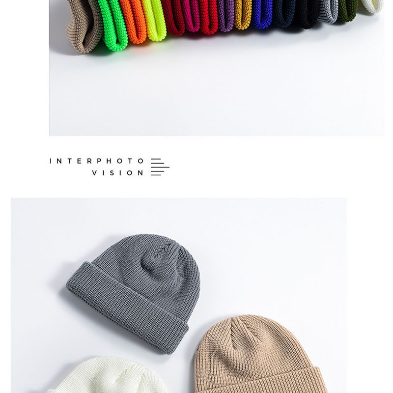Unisex Winter Knitted Casual Skull Men's Gift Warm Cuff Beanie Cap Turn Up Hat_voghion.com