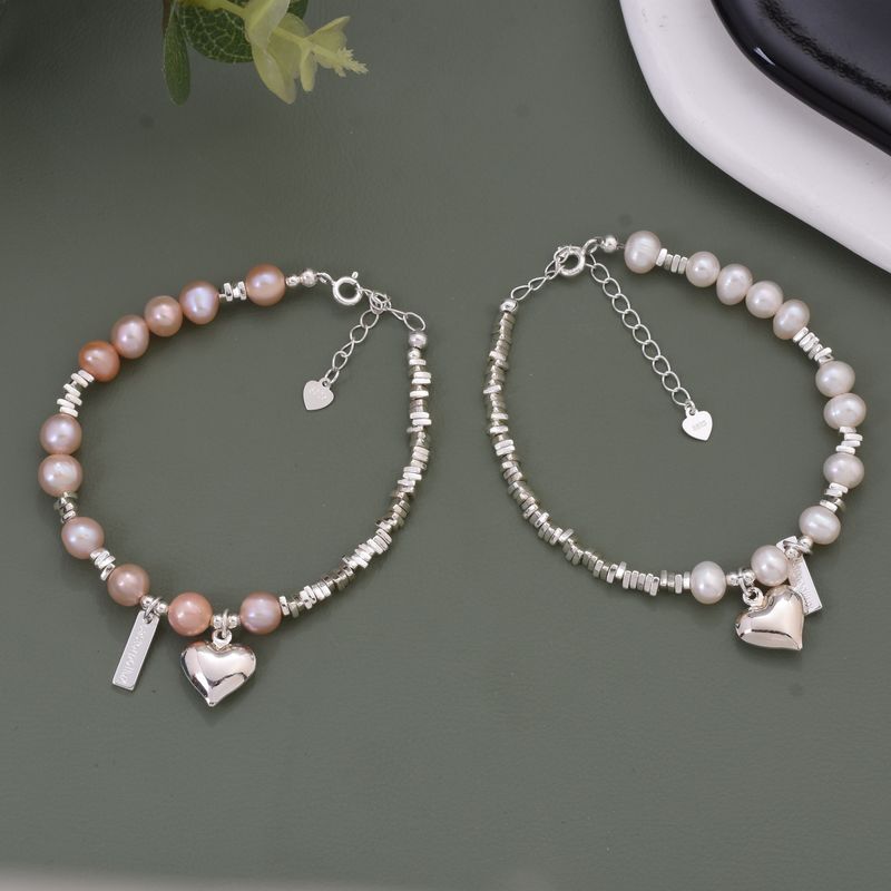 Braccialetto di perle Danshui, edizione coreana consigliata, Little Sweet Potato 2024, argento spezzato, amore fatto a mano_voghion.com
