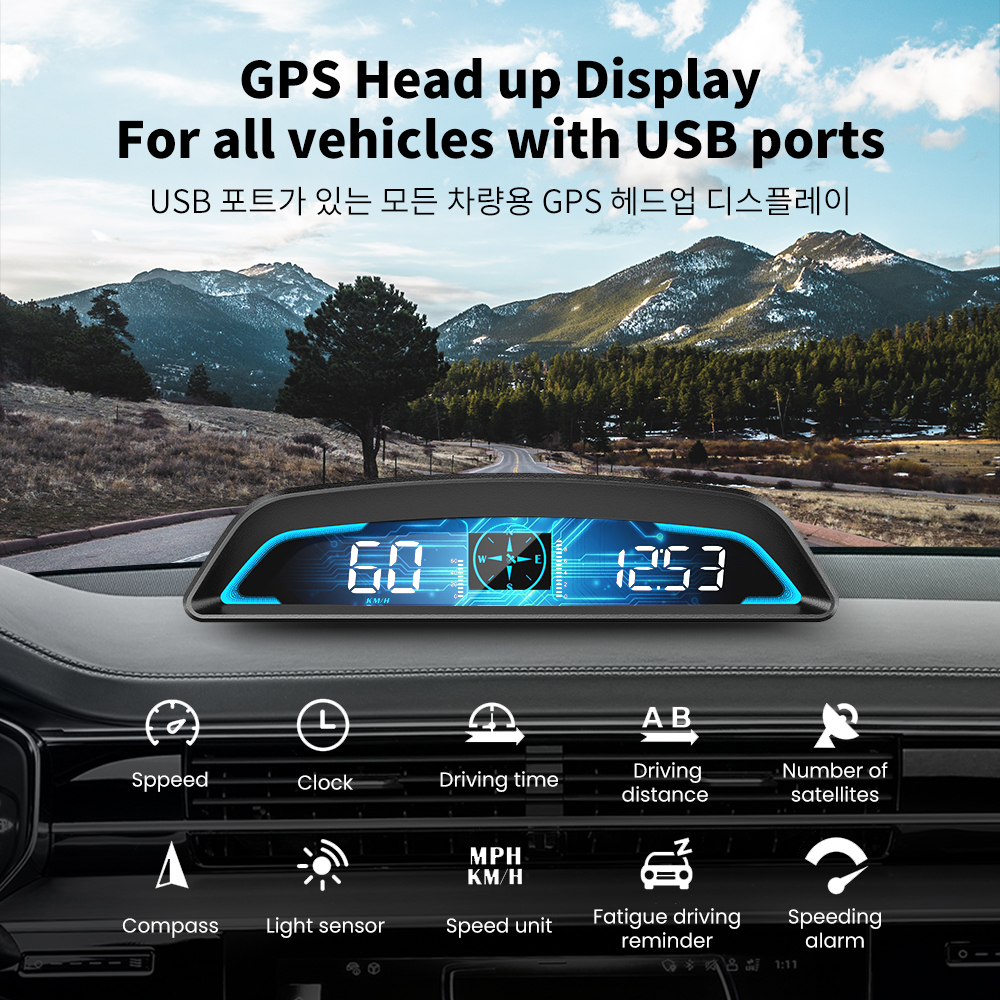 G3 GPS auto HUD rychloměr Head Up displej digitální připomenutí alarm, rychloměr, elektronické příslušenství pro všechna auta_voghion.com