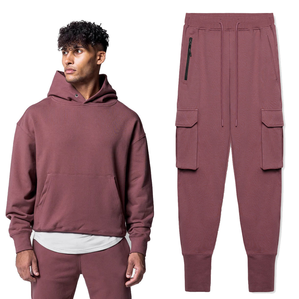 Set di pantaloni da corsa fitness da uomo in due pezzi per sport e tempo libero in cotone_voghion.com