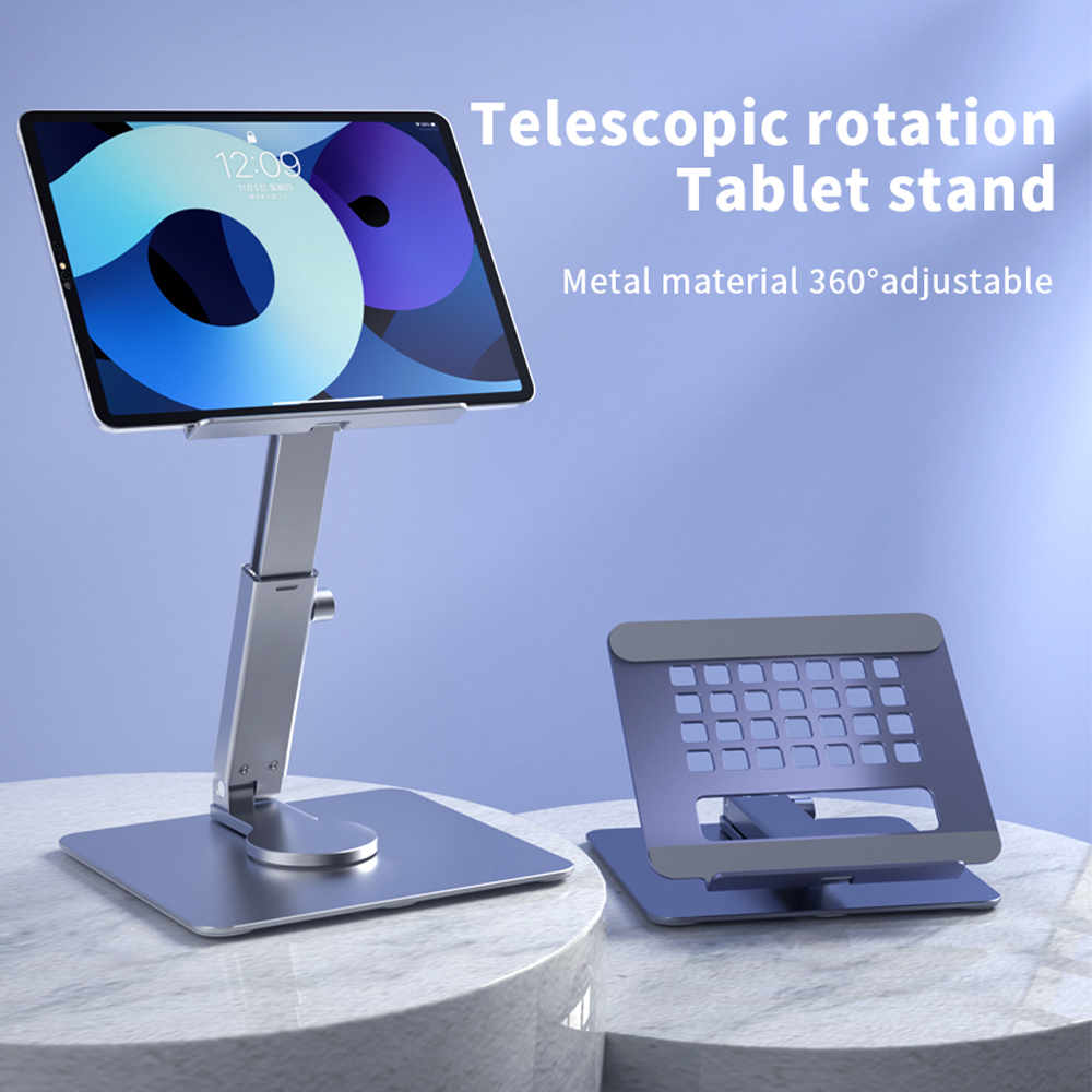 Soporte de escritorio para tableta con rotación de 360 grados, altura ajustable en múltiples ángulos, plegable, para Xiaomi, iPad, tableta y portátil._voghion.com