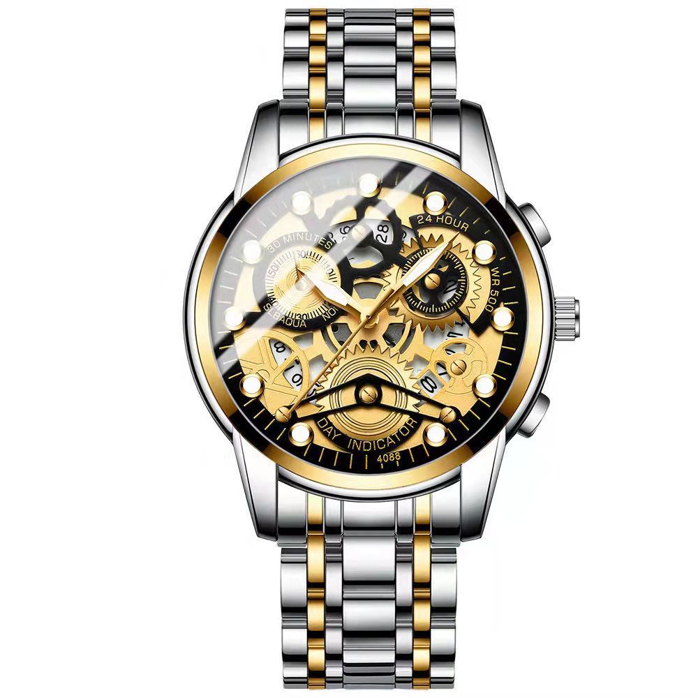 Orologio al quarzo impermeabile completamente automatico, orologio da studente con cinturino in acciaio_voghion.com