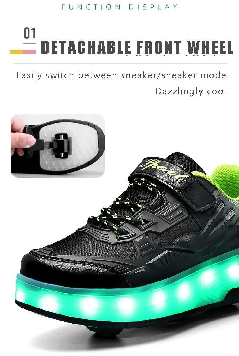 Düz Paten Erkek Kız Yanıp Sönen Işıklar İki Tekerlekli Paten Ayakkabı Led Işıklı Işıklı Spor Ayakkabılar Açık Hava Günlük Ayakkabılar_voghion.com