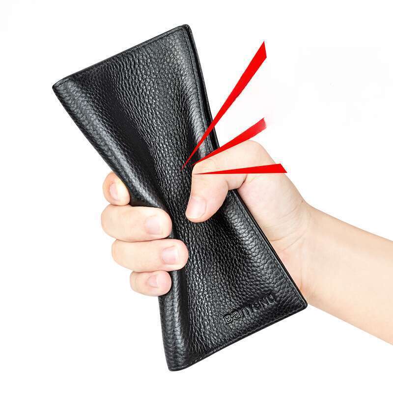 Portafoglio lungo in pelle sottile da uomo 2025NewStrap con cerniera_voghion.com