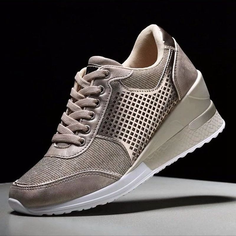 SH Wedge Mesh Platform Solid Color Thick Bottom Zipper Vulcanized Shoes for Women's Sneakers atos De Mujer SB152_voghion.com