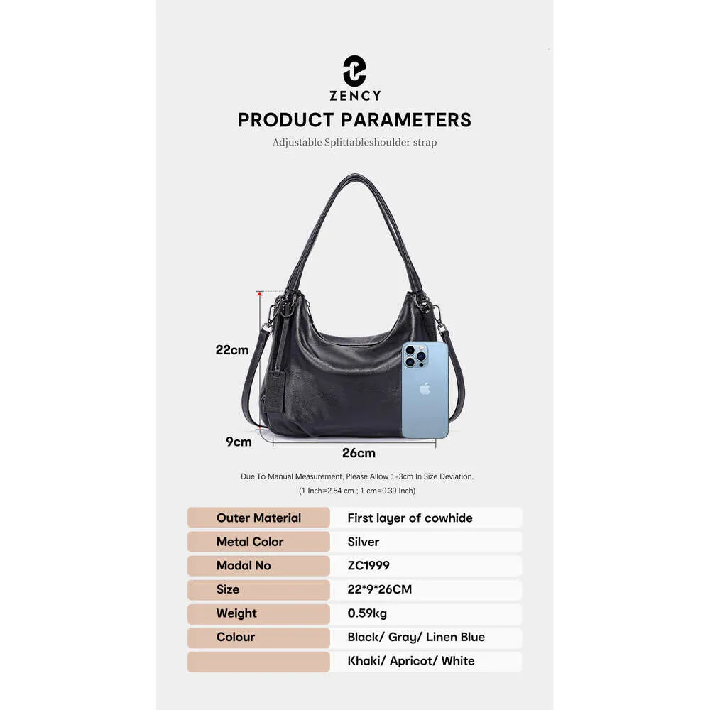 Zency Nero Beige Pelle Morbida Hobo Donna Semplice Casuale Borsa A Mano Con Manico Superiore Borsa A Tracolla Grande Capacità Borsa A Tracolla Media_voghion.com