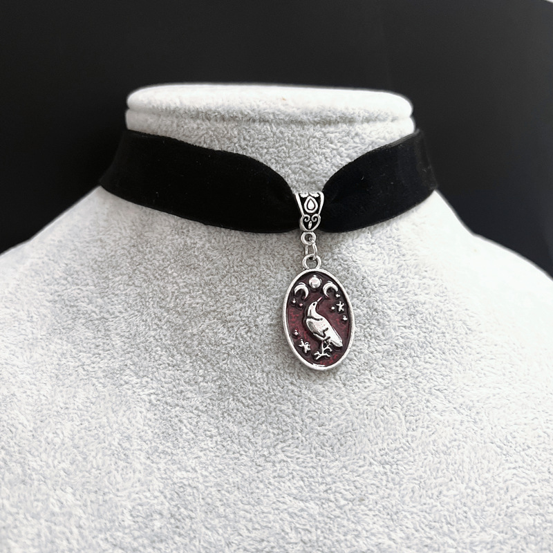 Unisex Bird skull earring necklace_voghion.com