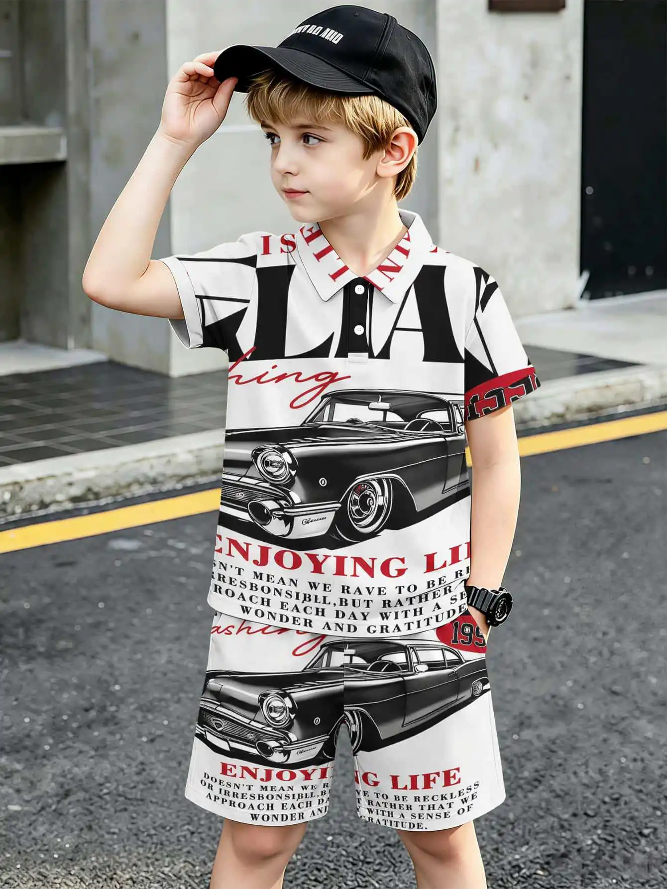 Boys Polo And Shorts Set Quick Dry Summer Outfit For Boys_voghion.com