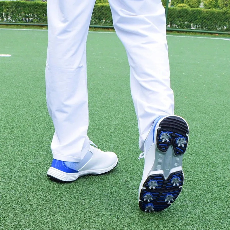 Professionelle wasserdichte Spikes Sneakers Schwarz Weiß Herren Trainer Große Größe Golfschuhe für Männer_voghion.com