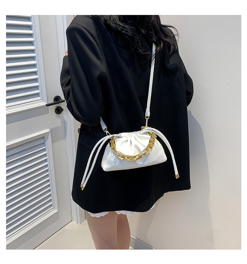 Koreanische Version der Mode-Beuteltasche 2024 neue Handtasche Litschi-Muster einfache Kette Umhängetasche Kind und_voghion.com