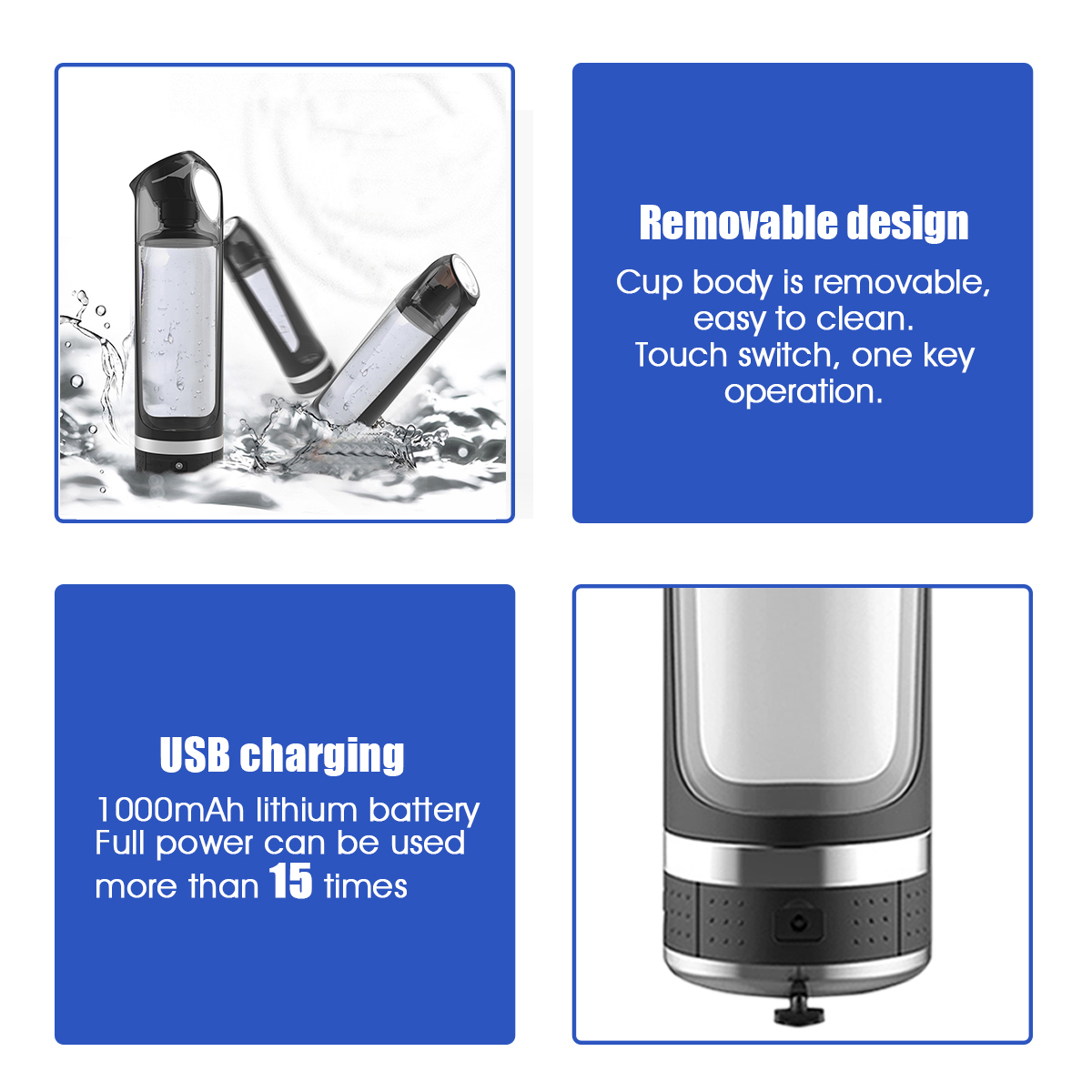 500ml Bottiglia d'acqua alcalina ricca di idrogeno Generatore di ionizzatore LED RGB Tazza portatile USB ricaricabile Regalo anti-invecchiamento_voghion.com