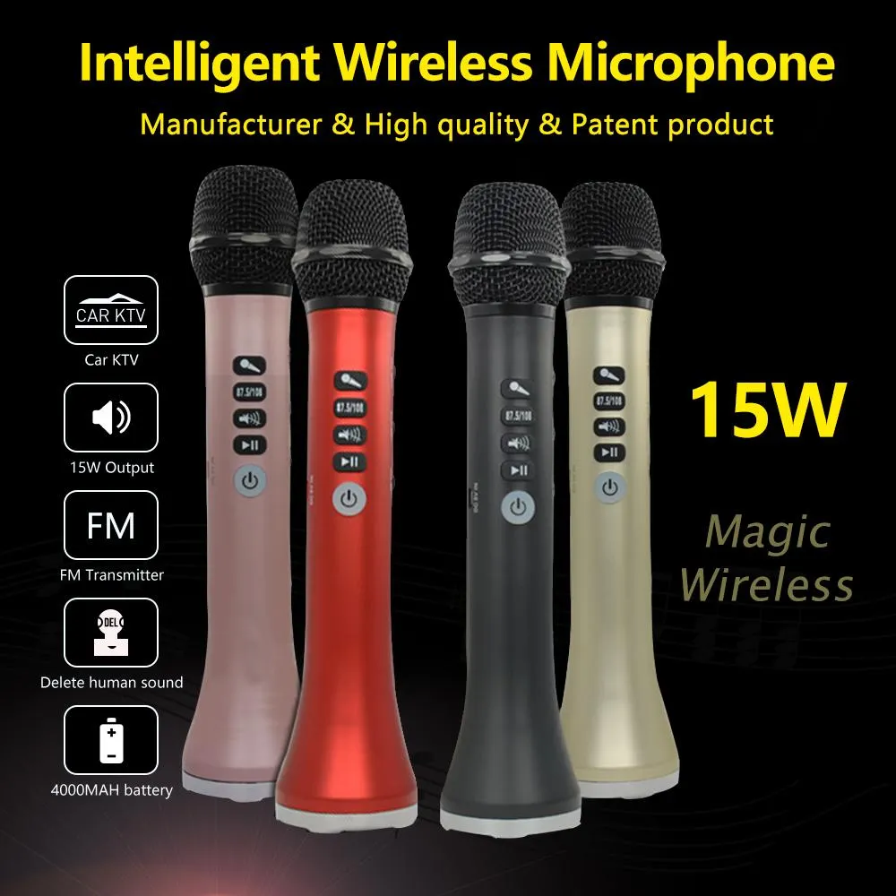 XIAOKOA Bluetooth Wireless Karaoke Microphone L-698 Speaker 2in1 Handheld Sing & Recording Portable KTV Player микрофон_voghion.com