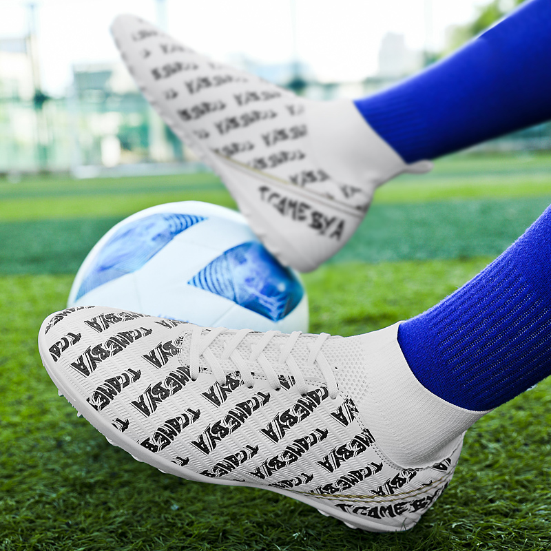 Männer Outdoor Hot Sale Ultraleicht Fussballschuhe High-Top FG/TF Professionell Laang Spikes Knöchel Unisex Komfort Fussball_voghion.com