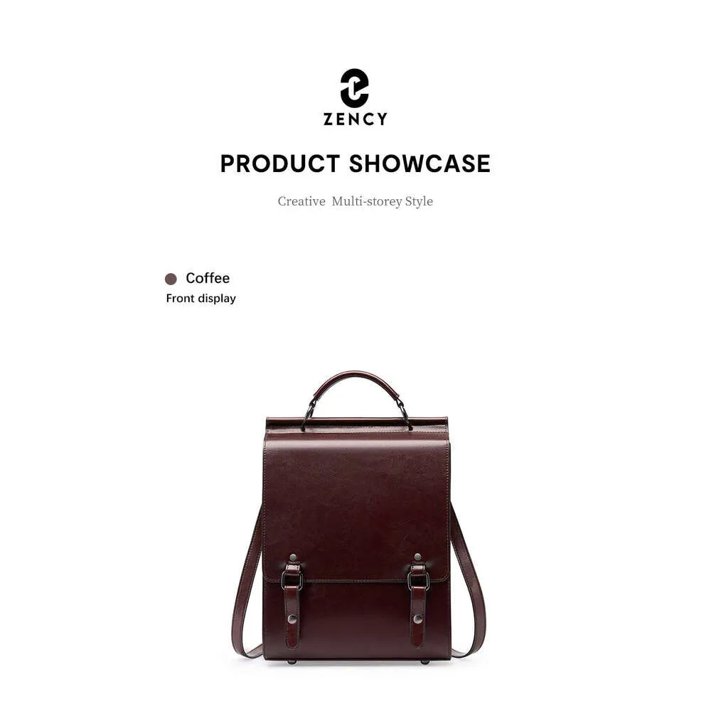 Zency Women's Trend Retro A4 Backpack Preppy Style Student Satchel Laptop School Office Ladies Bags 2024_voghion.com