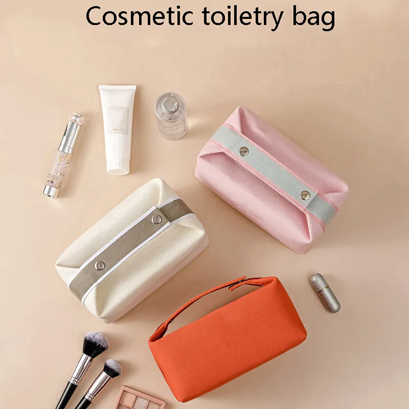 Trousse de maquillage en toile imperméable pour femmes, nouvelle mode 2023, portable, grande capacité, rangement, voyage_voghion.com