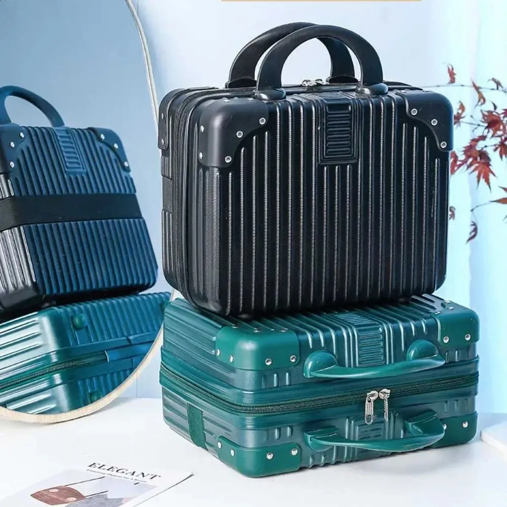 14 Zoll Mini Reeskoffer Portable Kosmetik Haltbar Hand Lage Organizer Make-up Kleng Passwuert Box Boarding Case_voghion.com