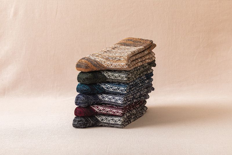 Calzini da uomo in lana spessa e calda, stile retrò, lunghi e invernali, in cotone, a metà tubo_voghion.com