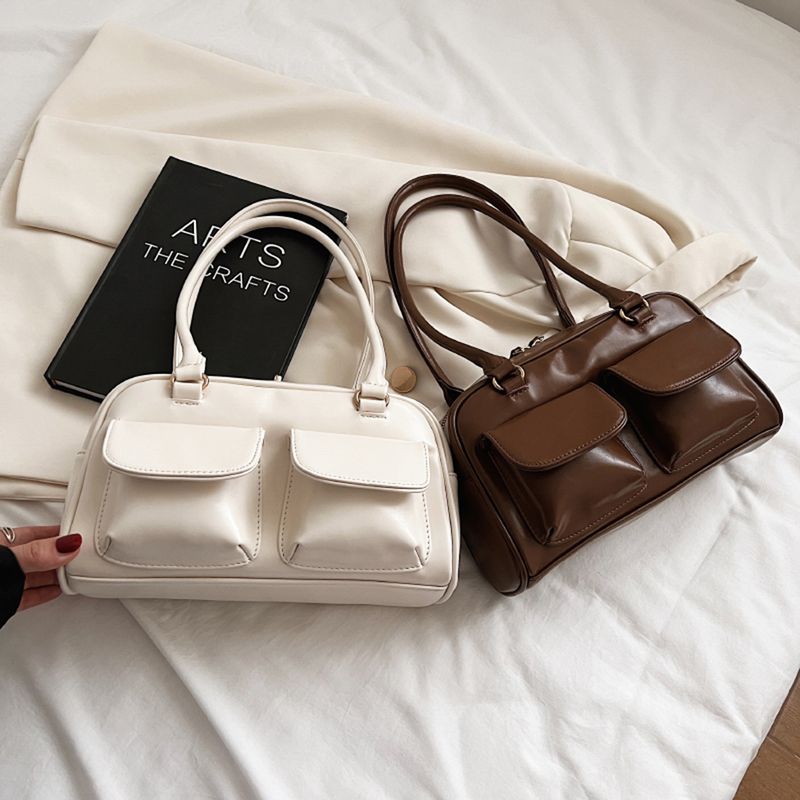 Retro Rot Frauen Schulter Unterarm Taschen PU Leder Multi Damen Satchel Hobo Tasche Luxus Designer Handtasche Weibliche_voghion.com
