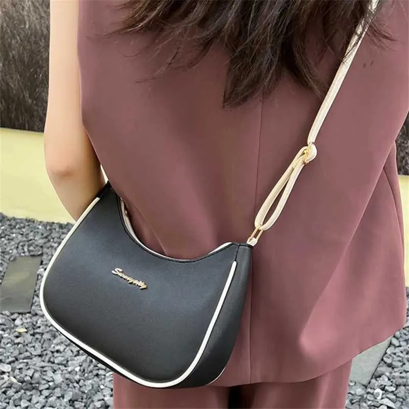 Schicke Damenhandtaschen, einzelne Umhängetasche für Frauen, stilvolle verstellbare Schultergurte, Unterarmtasche aus PU-Leder_voghion.com