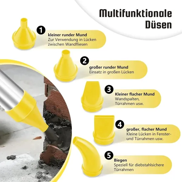 Pistolet à calfeutrer robuste en acier inoxydable pour joints_voghion.com