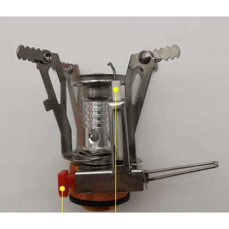 Lauko pikniko stovyklavietė, integruota itin maža mini krosnelė su elektroniniu uždegimu, nešiojama praktiška viryklė, virtuvės reikmenys_voghion.com