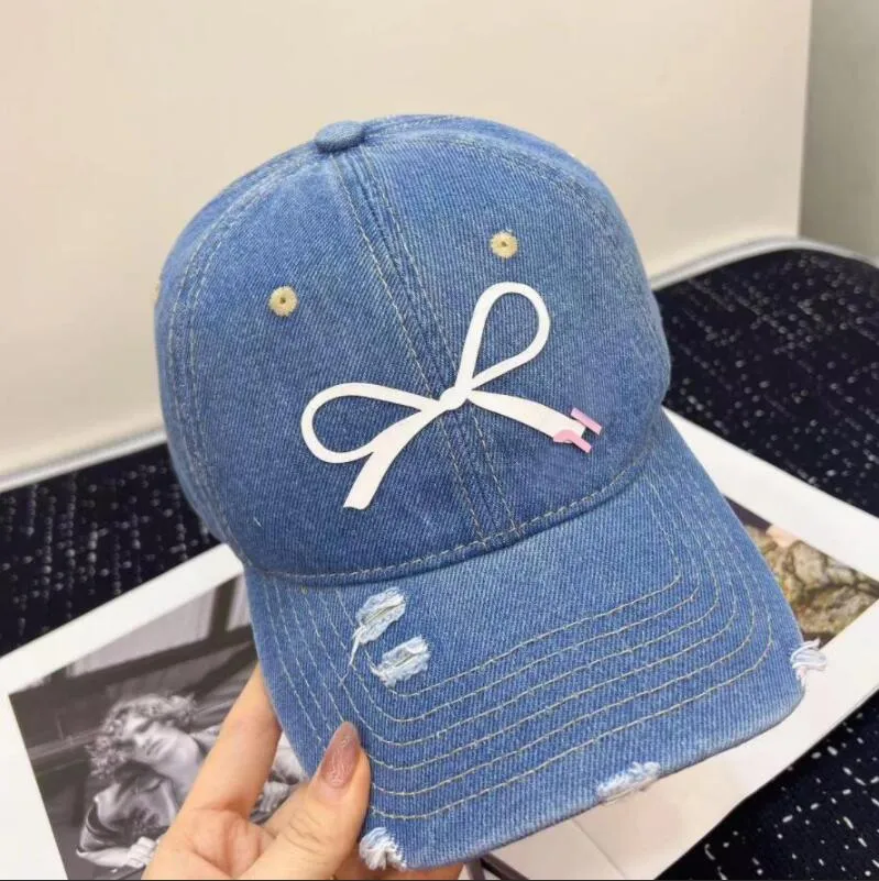 Casquette de baseball en denim avec nœud papillon pour homme et femme, chapeau seau, casquette de baseball, casquette d'été, bonnet de haute qualité_voghion.com