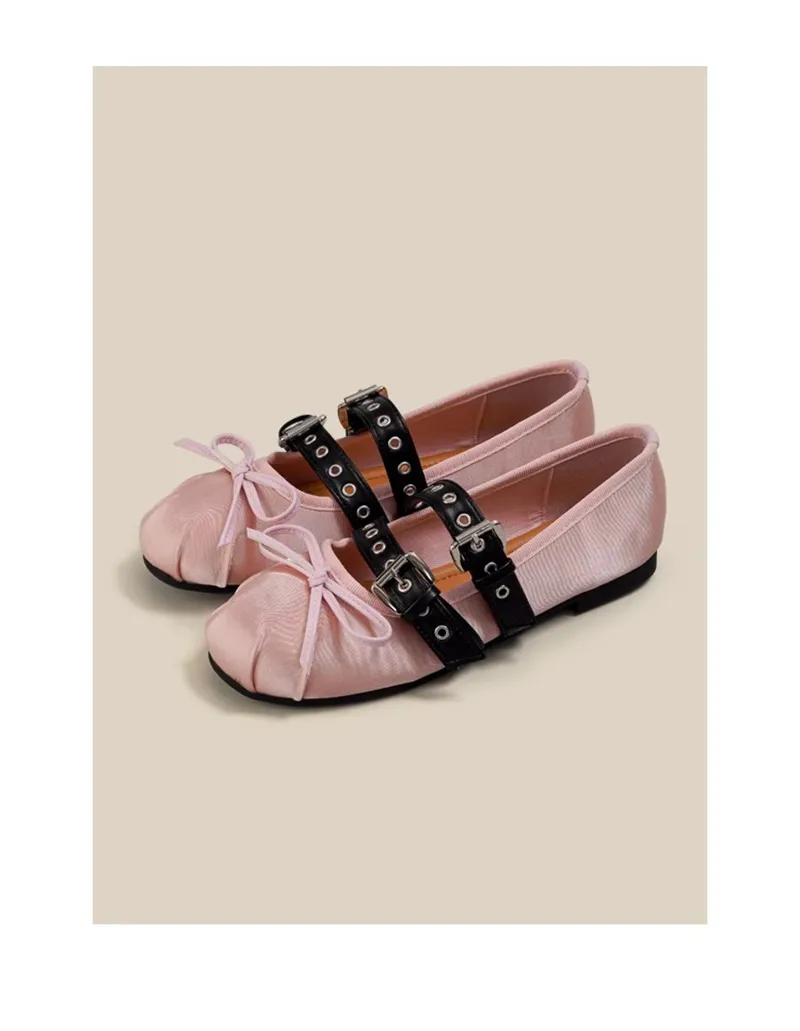 altura aumento interno feminino 4CM primavera e verão corte leve cor bloqueando um e com arco sapatos de dança de balé grátis_voghion.com