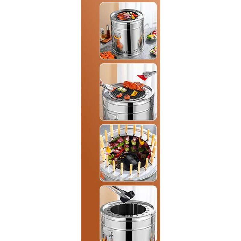 【Vendita calda in negozio】 Spiedino per barbecue sospeso senza fumo, cortile esterno, carbone, griglia in acciaio inossidabile,_voghion.com