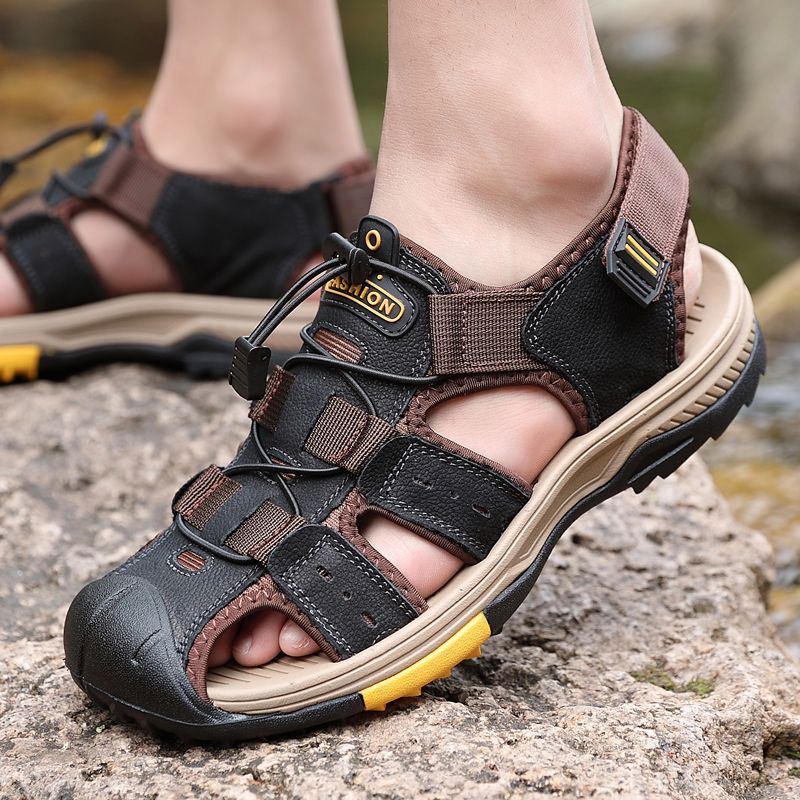 Cross-border plus-size men 2024 summer outdoor non-slip sandals men's new trend leisure beach shoes_voghion.com